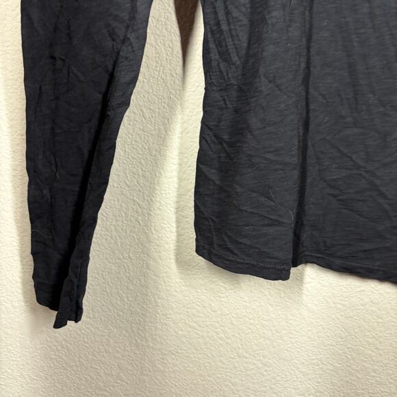 Velvet by Graham & Spencer Medium Tracie Ruched Top Black Puff Long Sleeves - Picture 5 of 10